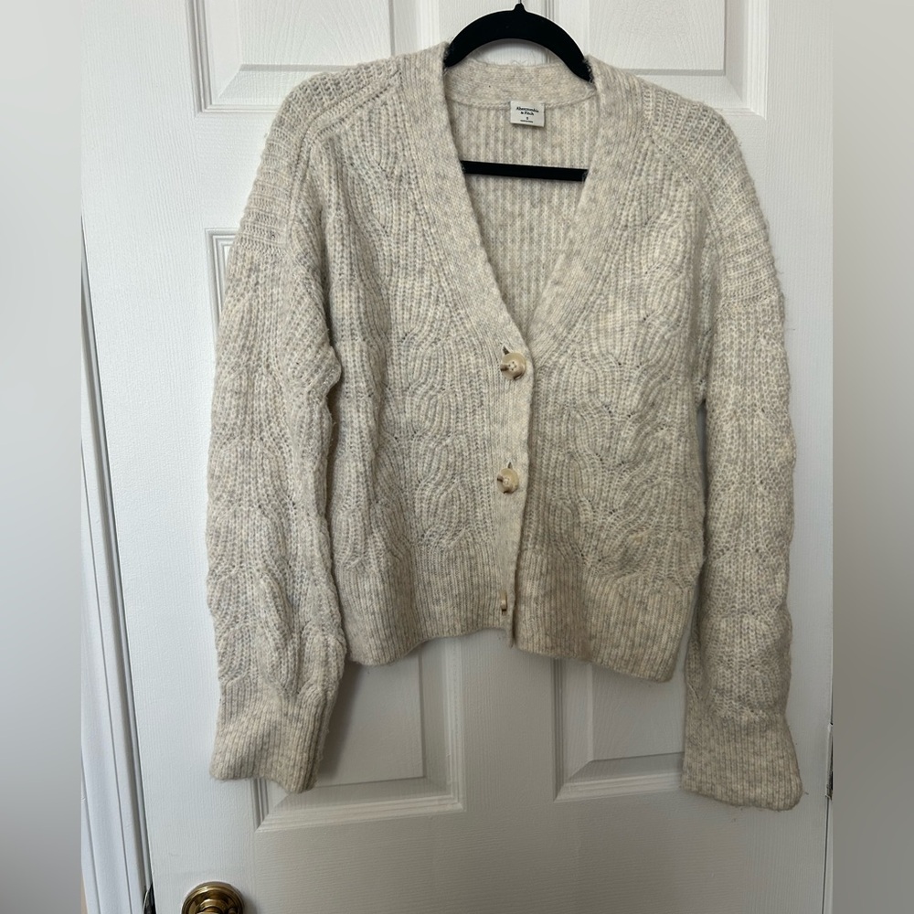 Abercrombie Knit Cardigan - Beige/Grey - Picture 1 of 3